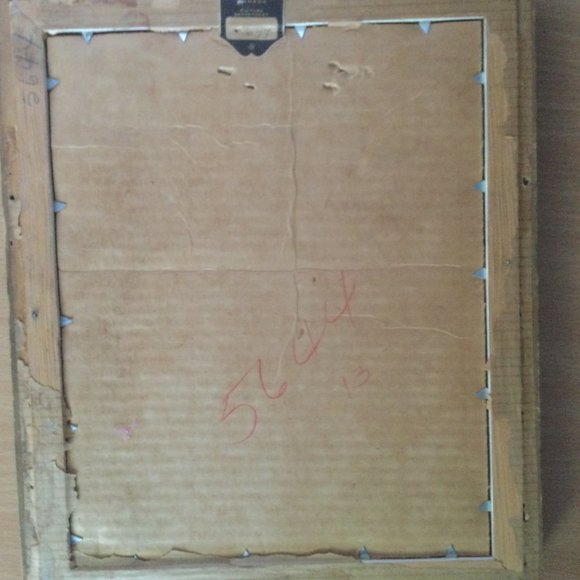 Vintage picture boy riding on horse in front of a house wood frame T. Eaton Co - Picture 3 of 3